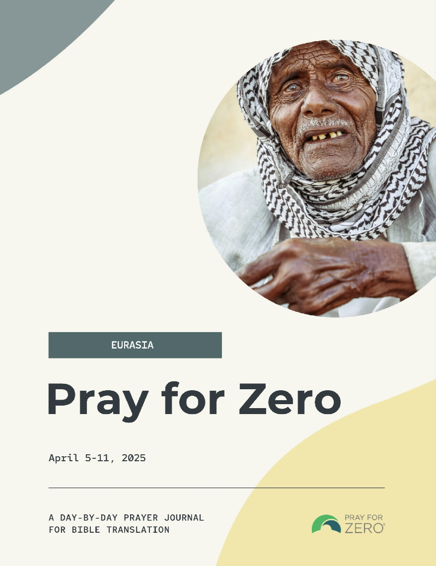 Eurasia prayer journal with man on the cover.